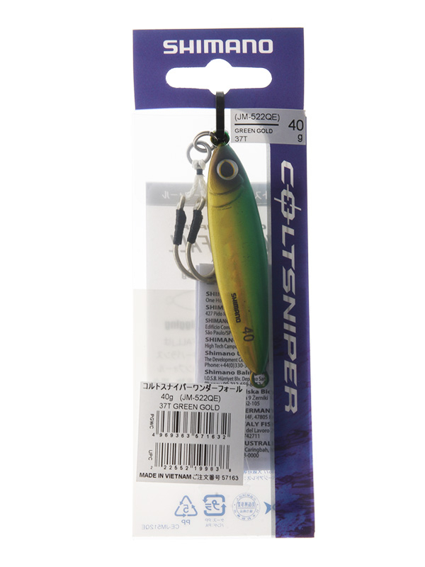 Shimano ColtSniper Wonderfall Micro Jig 66mm 40g Green Gold 1 Shimano ColtSniper Wonderfall Micro Jig 66mm 40g Green Gold