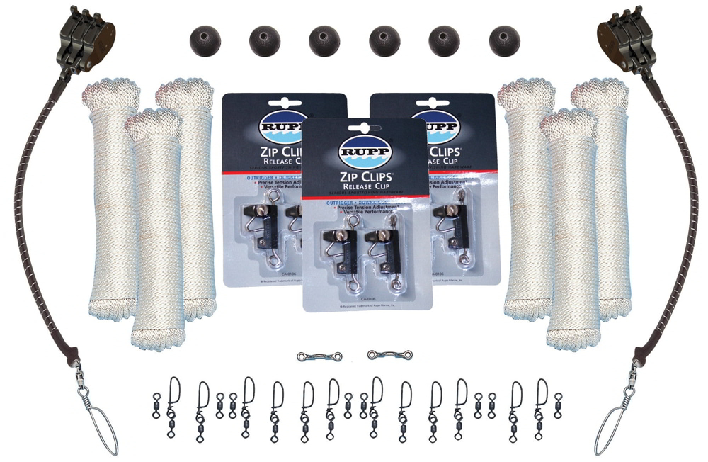 Rupp Triple Rigging Kit With Zip Clips And White Nylon Halyard Line 1 Rupp Triple Rigging Kit With Zip Clips And White Nylon Halyard Line
