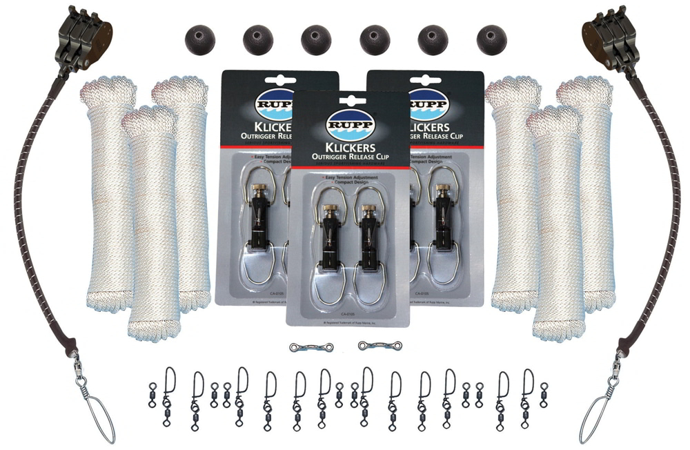 Rupp Triple Rigging Kit With Klickers And White Nylon Halyard Line 1 Rupp Triple Rigging Kit With Klickers And White Nylon Halyard Line