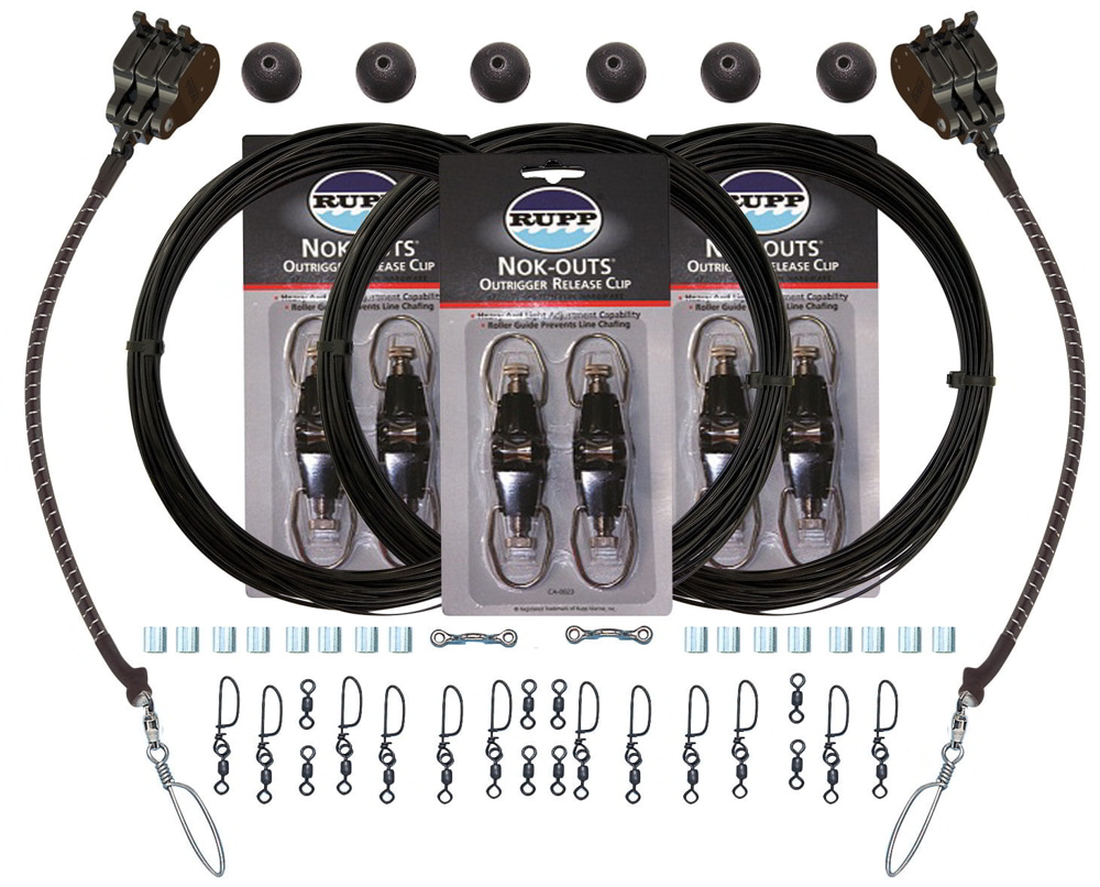 Rupp Triple Rigging Kit With Nok-Outs And Black Mono Halyard Line 1 Rupp Triple Rigging Kit With Nok-Outs And Black Mono Halyard Line